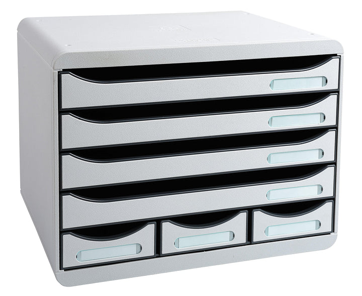 Exacompta 307740D Ablagebox Office Querformat mit 7 Schubladen für DIN A+ Dokumente. Belastbare Schu