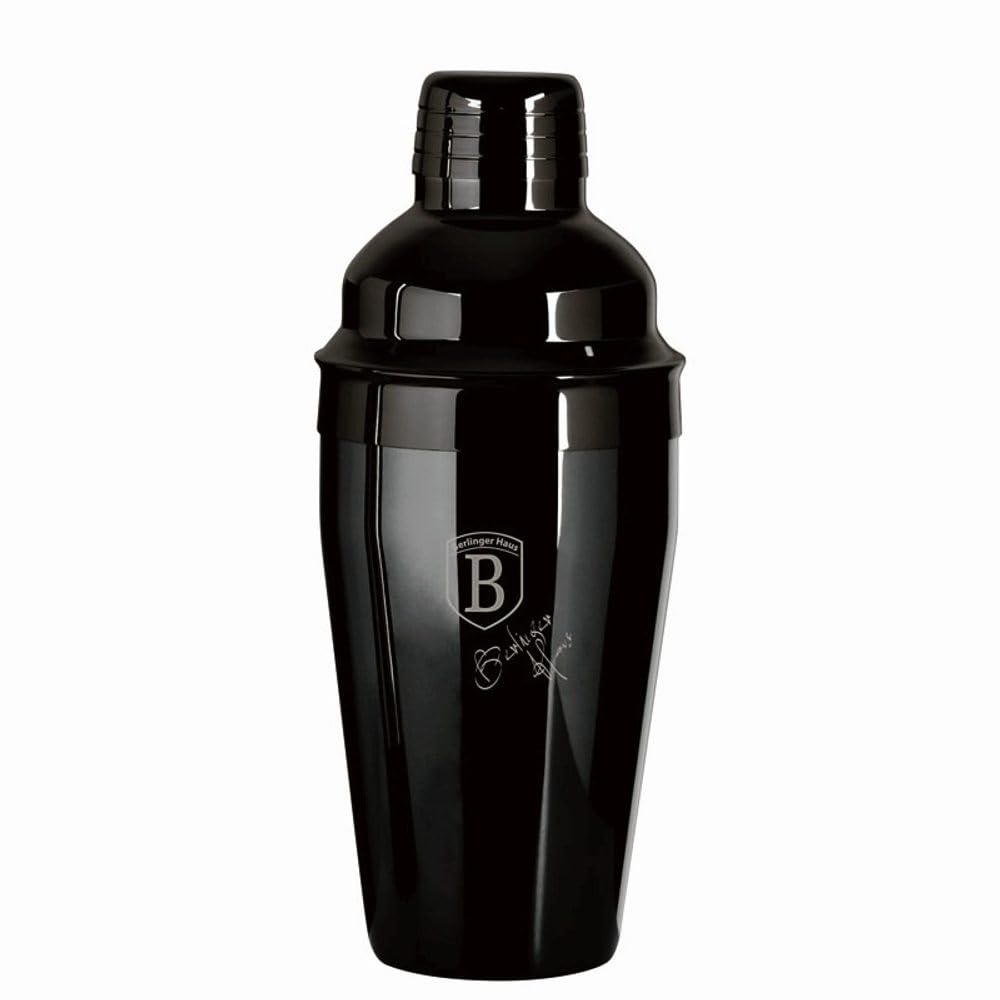 Berlinger Haus Barkeeper-Set | 6-TLG. Black Rose Collection mit Edelstahl-Zubehör | Shaker 0,55 L, l
