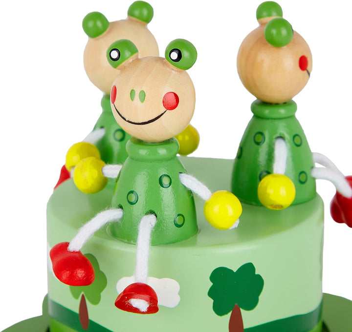 Mousehouse Gifts Baby oder Kinder Spieluhr Spieldose Holz mit Musik Grüne Frosch für Jungen und Mädc