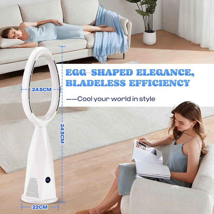 Moongiantgo 46" 2-in-1 lüfterloser Turmventilator & Heizgerät mit Fernbedienung & HEPA-Filter - 10 G
