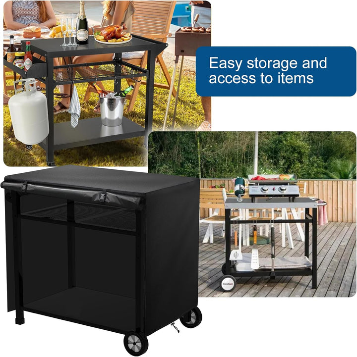 Outdoorküche Beistelltisch Abdeckung,100x60x80cm Wasserdichte Tischabdeckung für den Esswagen Terras