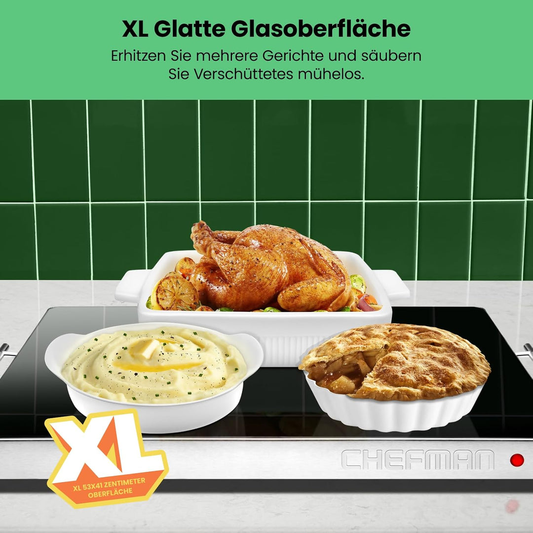 Chefman Elektrische Warmhalteplatte mit Einstellbarer Temperatur, Perfekt für Buffets, Restaurants,