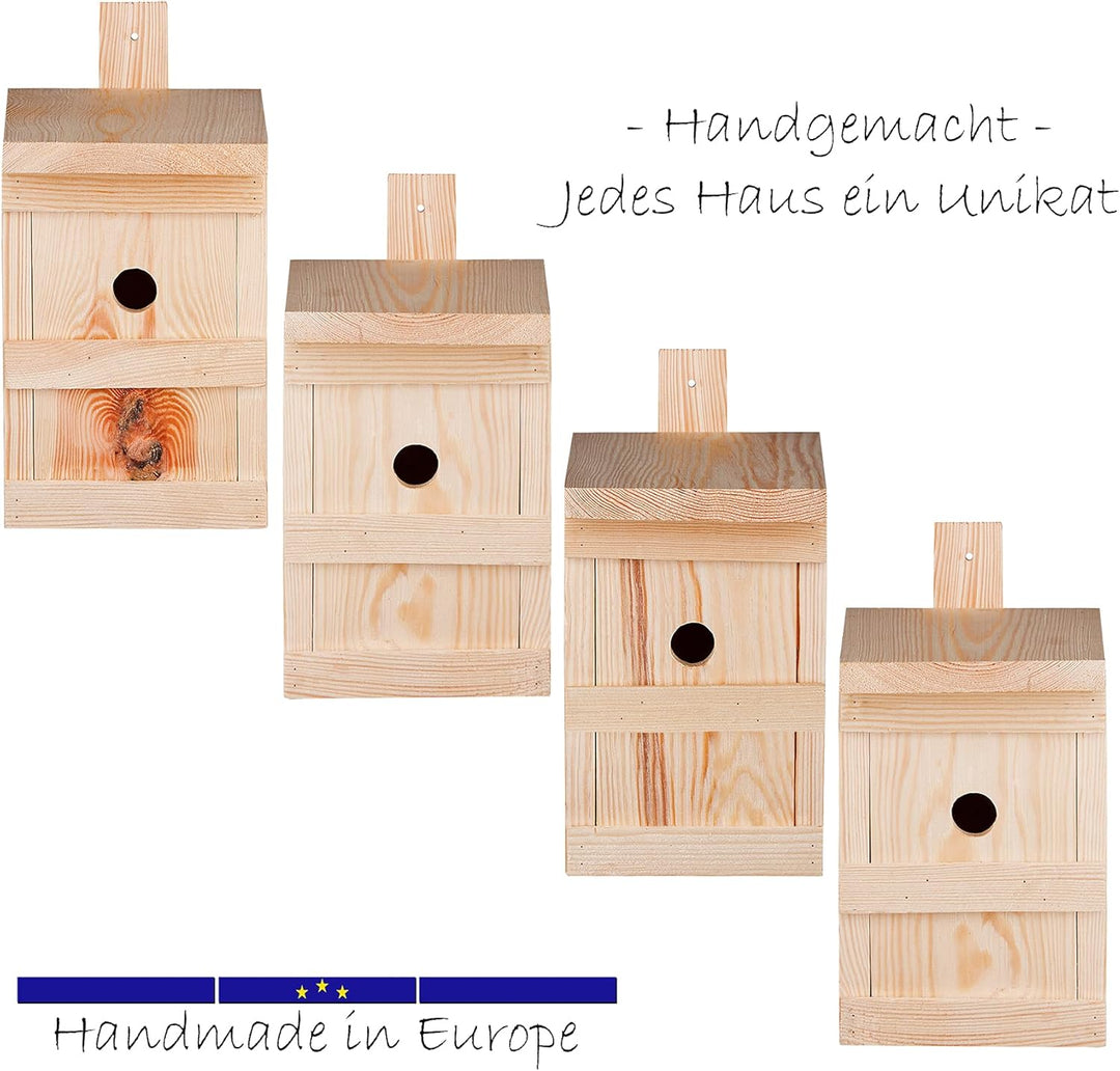 BigDean Nistkasten für Meisen &amp; Kleinvögel - Vogelhaus aus Massivholz - 27x17x17cm - Brutkasten hand