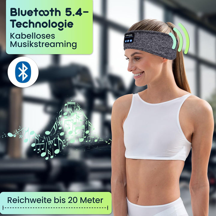 ideoon Smartes Kopfhörer-Stirnband, Bluetooth 5.4, Freisprecher & Sprachsteuerung, grau: Ein bequeme