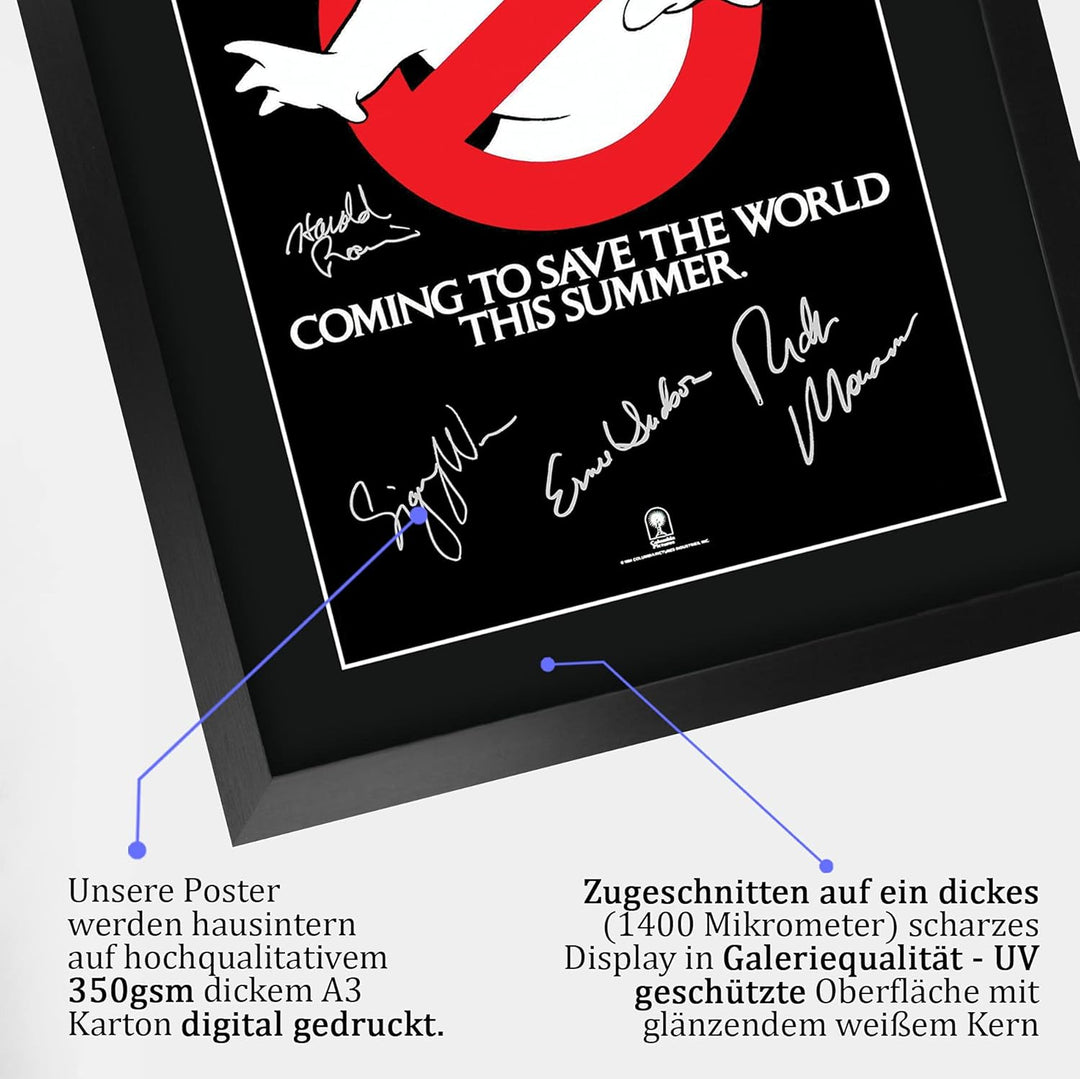HWC Trading Ghostbusters A3 Gerahmte Signiert Gedruckt Autogramme Bild Druck-Fotoanzeige Geschenk Fü