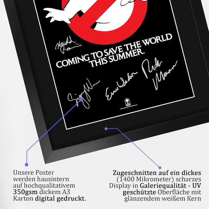 HWC Trading Ghostbusters A3 Gerahmte Signiert Gedruckt Autogramme Bild Druck-Fotoanzeige Geschenk Fü