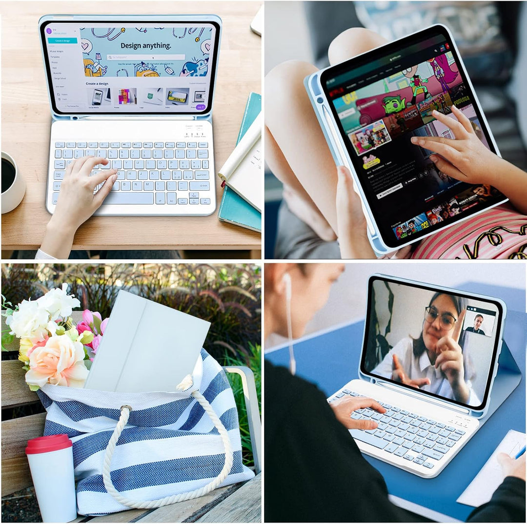 Lielax Schutzhülle mit Tastatur für iPad 10. Generation 2022 10,9 Zoll, italienische QWERTY Tastatur
