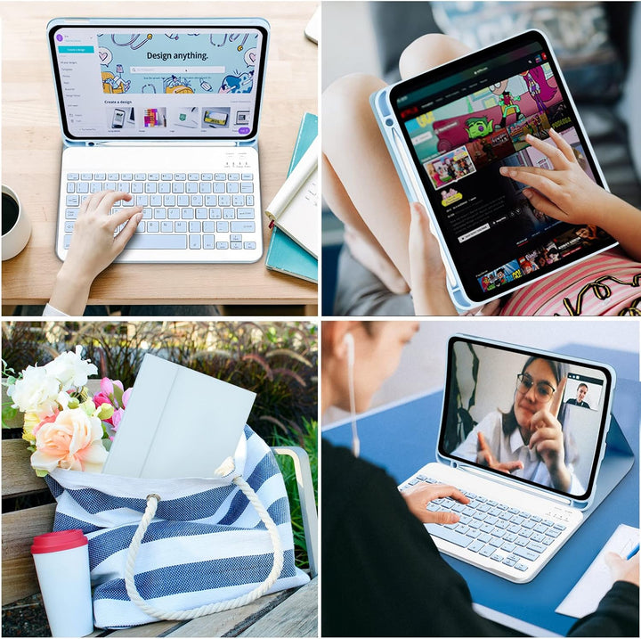 Lielax Schutzhülle mit Tastatur für iPad 10. Generation 2022 10,9 Zoll, italienische QWERTY Tastatur