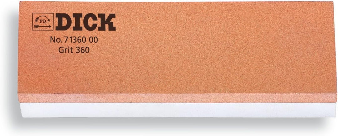 F. DICK Abziehstein für Messer (Schleifstein 360 und 1000 Körnung, 20x5x2,5 cm, Unterlegplatte, Wink
