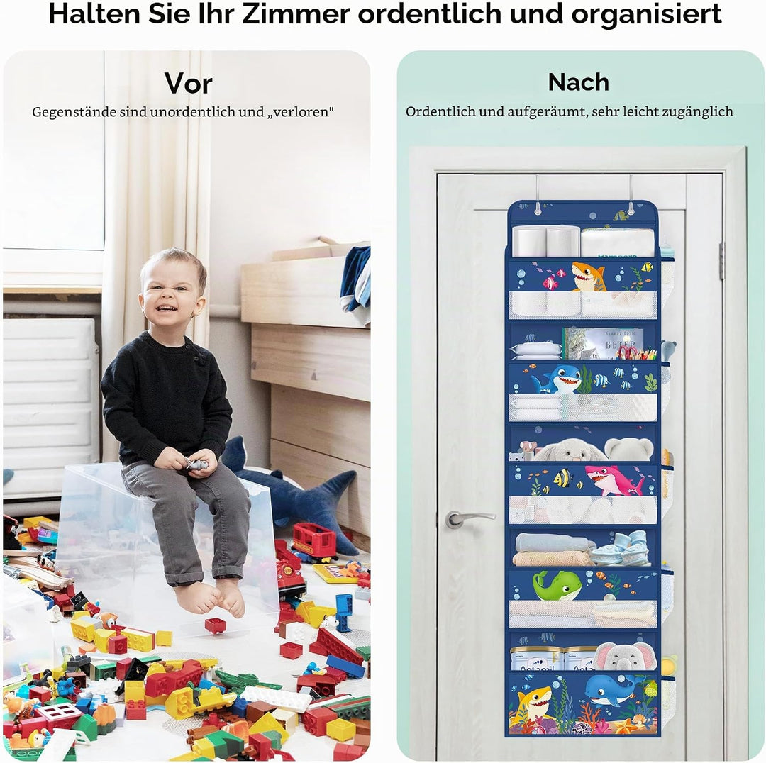Clastyle Meereslebewesen Tür Hängeaufbewahrung Fisch Hängeorganizer für Camping Bad Schrank Schlafzi