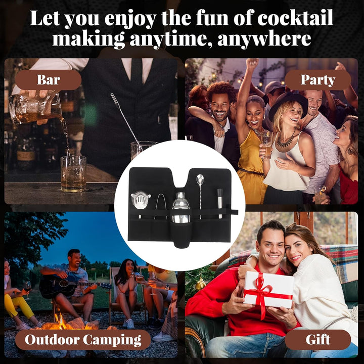 Leapiture Cocktail-Shaker-Tragetasche, Barkeeper-Set, Reisetasche, Cocktail-Trageset-Tasche, Mixolog