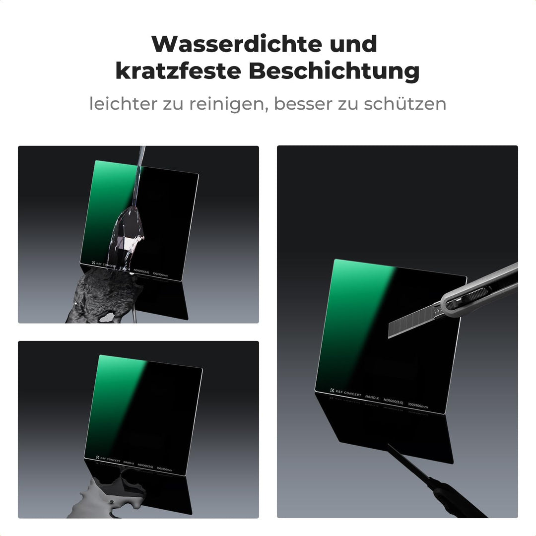 K&F CONCEPT Rechteckfilter ND1000 (10 Blendenstufen) 100x100mm Graufilter mit Fester Dichte (Nano-Xc