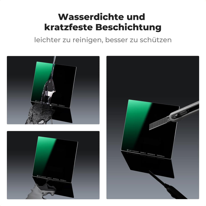 K&F CONCEPT Rechteckfilter ND1000 (10 Blendenstufen) 100x100mm Graufilter mit Fester Dichte (Nano-Xc