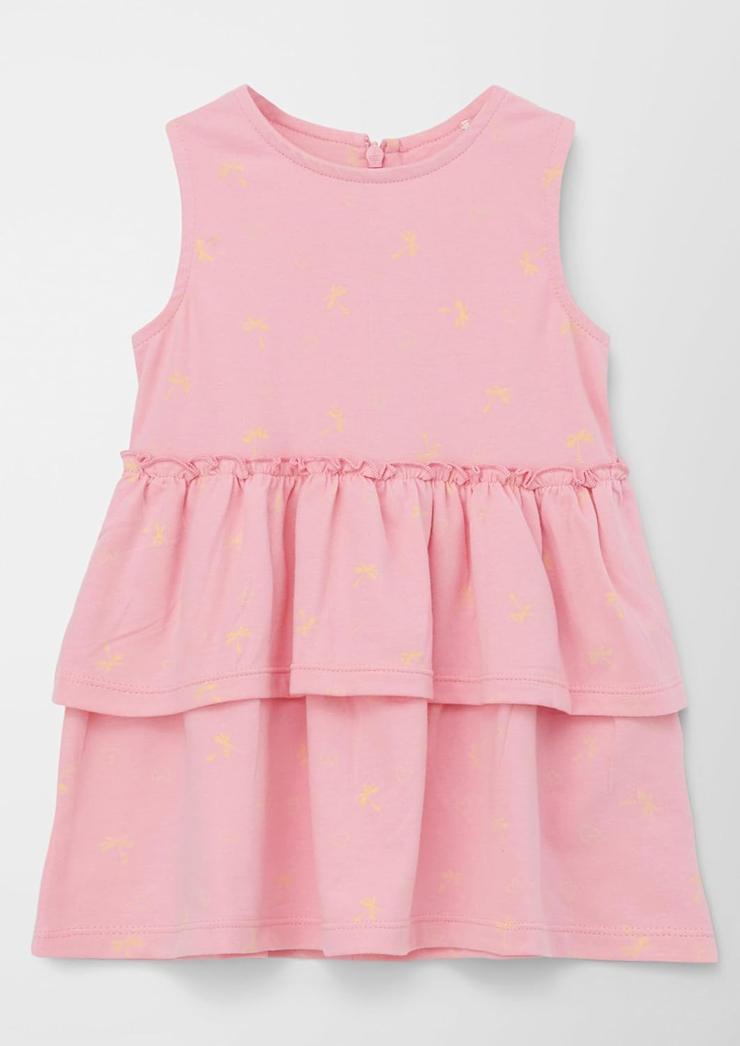 s.Oliver Baby-Mädchen Stufenkleid mit Volants und Print 62 Rosa 43a1, 62 Rosa 43a1