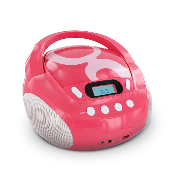 Metronic Gulli Radio/Tragbarer CD-/MP3-Player für Kinder, mit USB-Port Rose, Rose