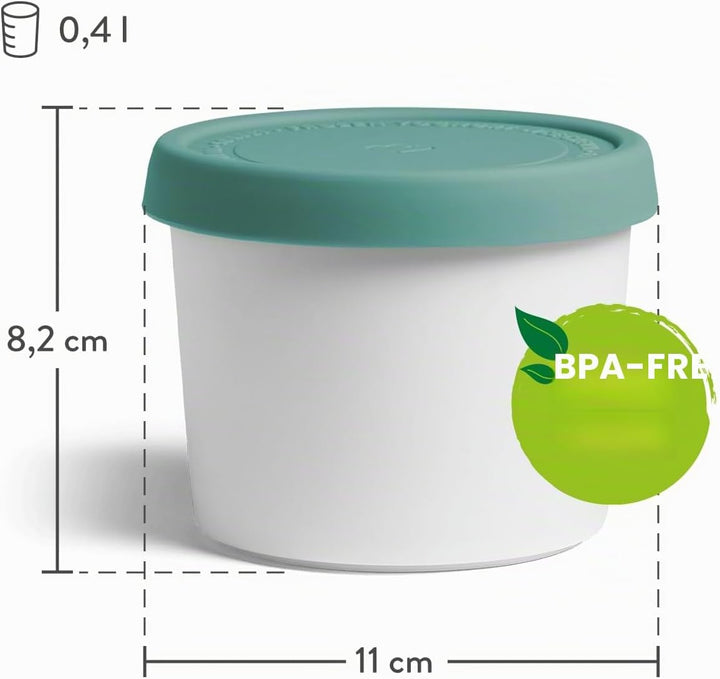 SPRINGLANE 4er-Set Eisbehälter für Speiseeis 400 ml, Aufbewahrungsbehälter, Gefrierdosen, Eis-Contai