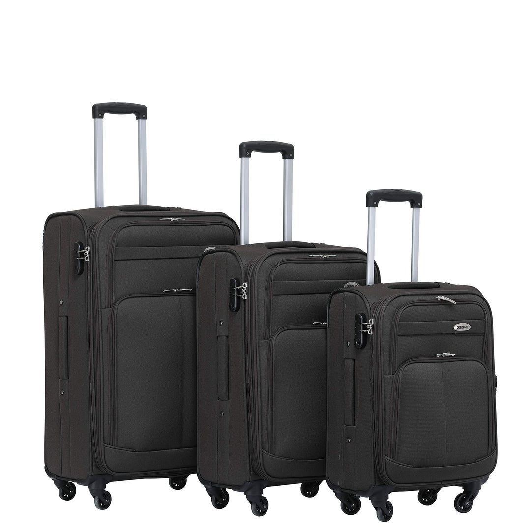 BEIBYE Kofferset Trolley Gepäckset Stoff Dehnungsfuge Koffer Reisekoffer (Coffee), Coffee