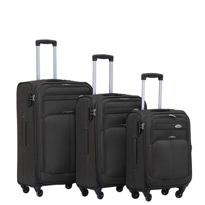 BEIBYE Kofferset Trolley Gepäckset Stoff Dehnungsfuge Koffer Reisekoffer (Coffee), Coffee
