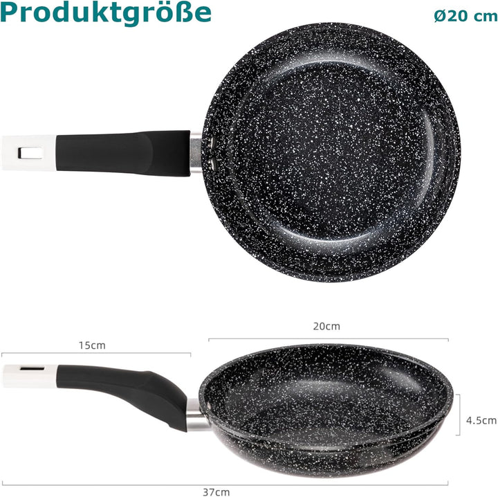 EliteHoff Pfanne Induktion, Bratpfanne mit Antihaftbeschichtung, Geeignet für alle Herdarten, Granit