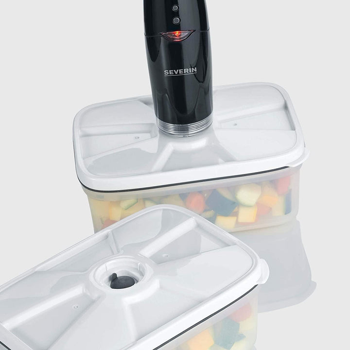 SEVERIN FS 3600 Vakuumierstick (Inkl. 5 Vakuumierbeutel, 1 USB-Kabel, 1 Weinstopfen, Kabellos einset