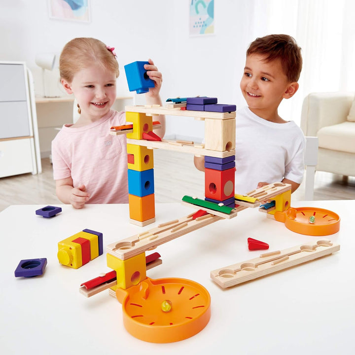 Hape Quadrilla Music Motion, Murmelbahn Set aus Holz, ab 4 Jahre