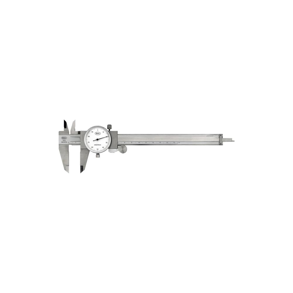 Mahr 4107005 Marcal 16 U Zifferblatt Messschieber ohne Reibrad, weisses Zifferblatt, 0-150 mm Reichw