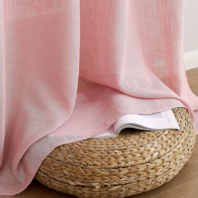MIULEE Gardinen Vorhänge mit ösen Voile Vorhang Modern Leinenoptik Halbtransparent für Wohnzimmer Kü