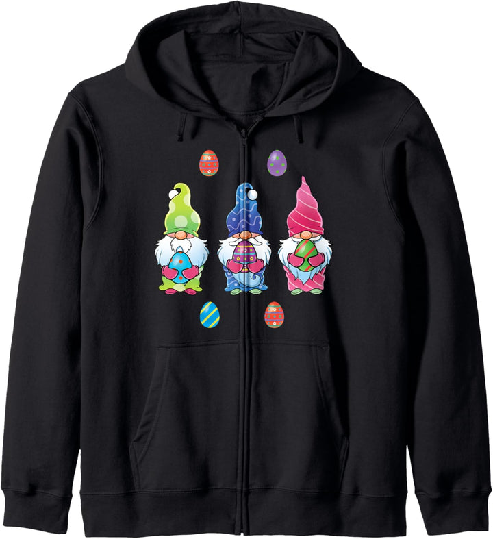 Niedliche Ostern Gnome Lustige bunte Osterei jagen Gnom Kapuzenjacke