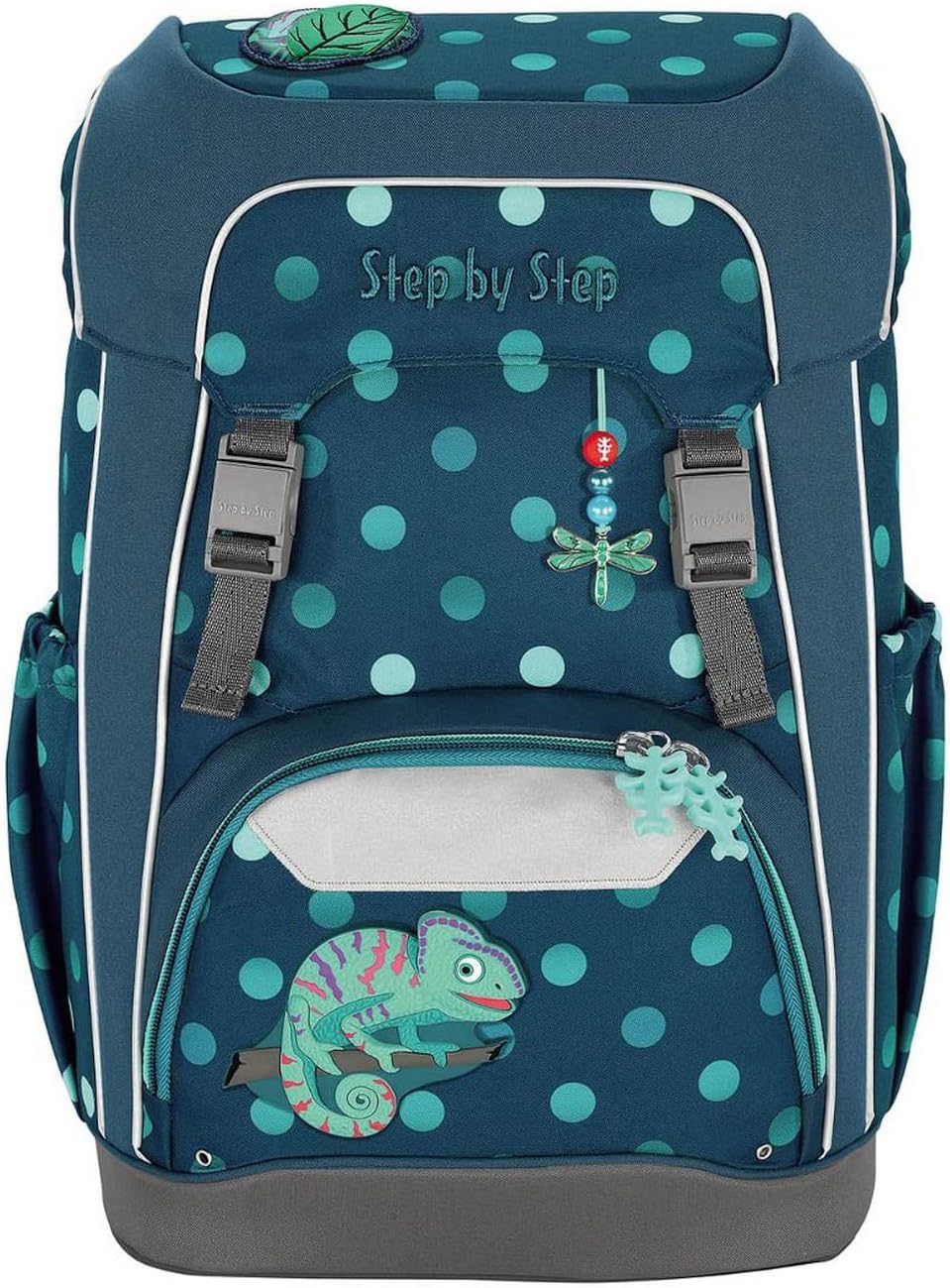 Step by Step Giant Schulranzen-Set Chameleon Joshy, 5-teilig, türkis, ergonomischer Tornister mit Re