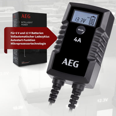 AEG Automotive 10616 Mikroprozessor-Ladegerät für Auto Batterie LD 4.0, 4 Ampere für 6/12 V, 7-HF La