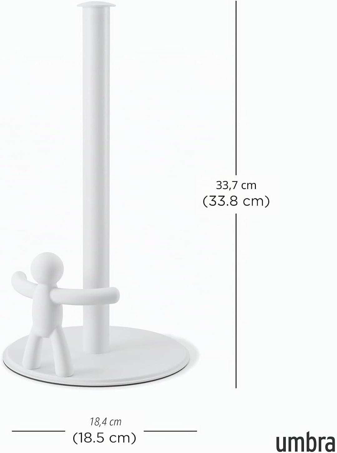 Umbra Buddy Küchenrollenhalter Weiss stehend, Zewa Rollenhalter und Papierrollenhalter für Küchentüc