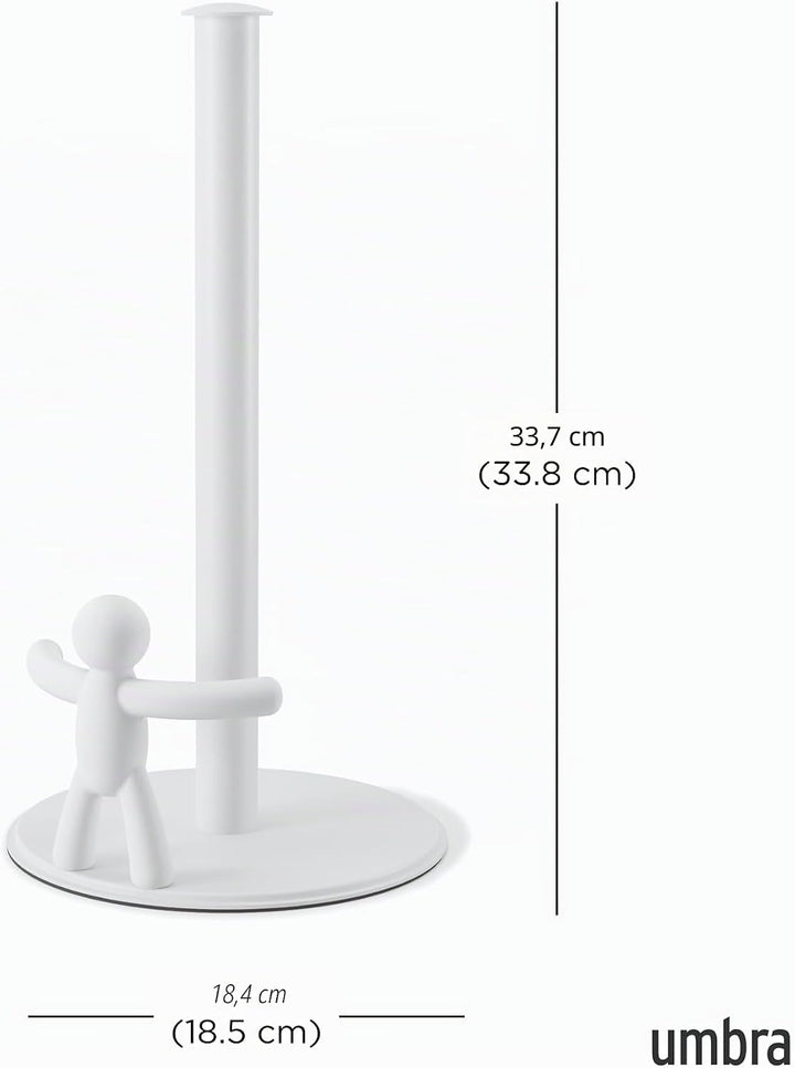 Umbra Buddy Küchenrollenhalter Weiss stehend, Zewa Rollenhalter und Papierrollenhalter für Küchentüc