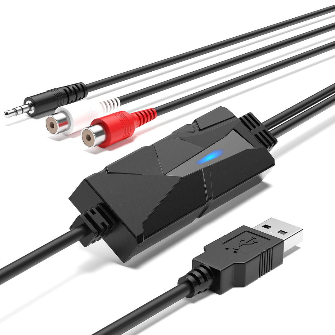 DigitalLife USB Audio Capture Grabber with 3.5mm & R/L Stereo Input - Audio Digitizer, AV202-B, AV20