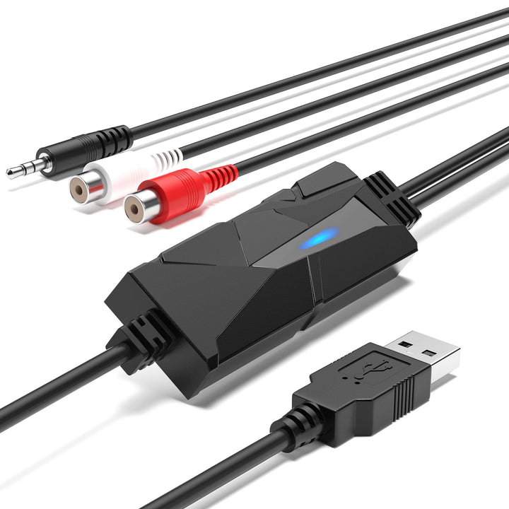 DigitalLife USB Audio Capture Grabber with 3.5mm & R/L Stereo Input - Audio Digitizer, AV202-B, AV20