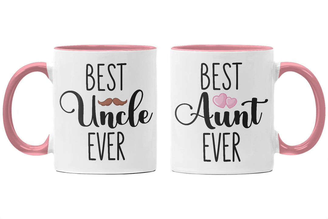 Trendation - Bester Onkel und Beste Tante Geschenk Set Tassen Geschenkidee für Tante und Onkel Gebur