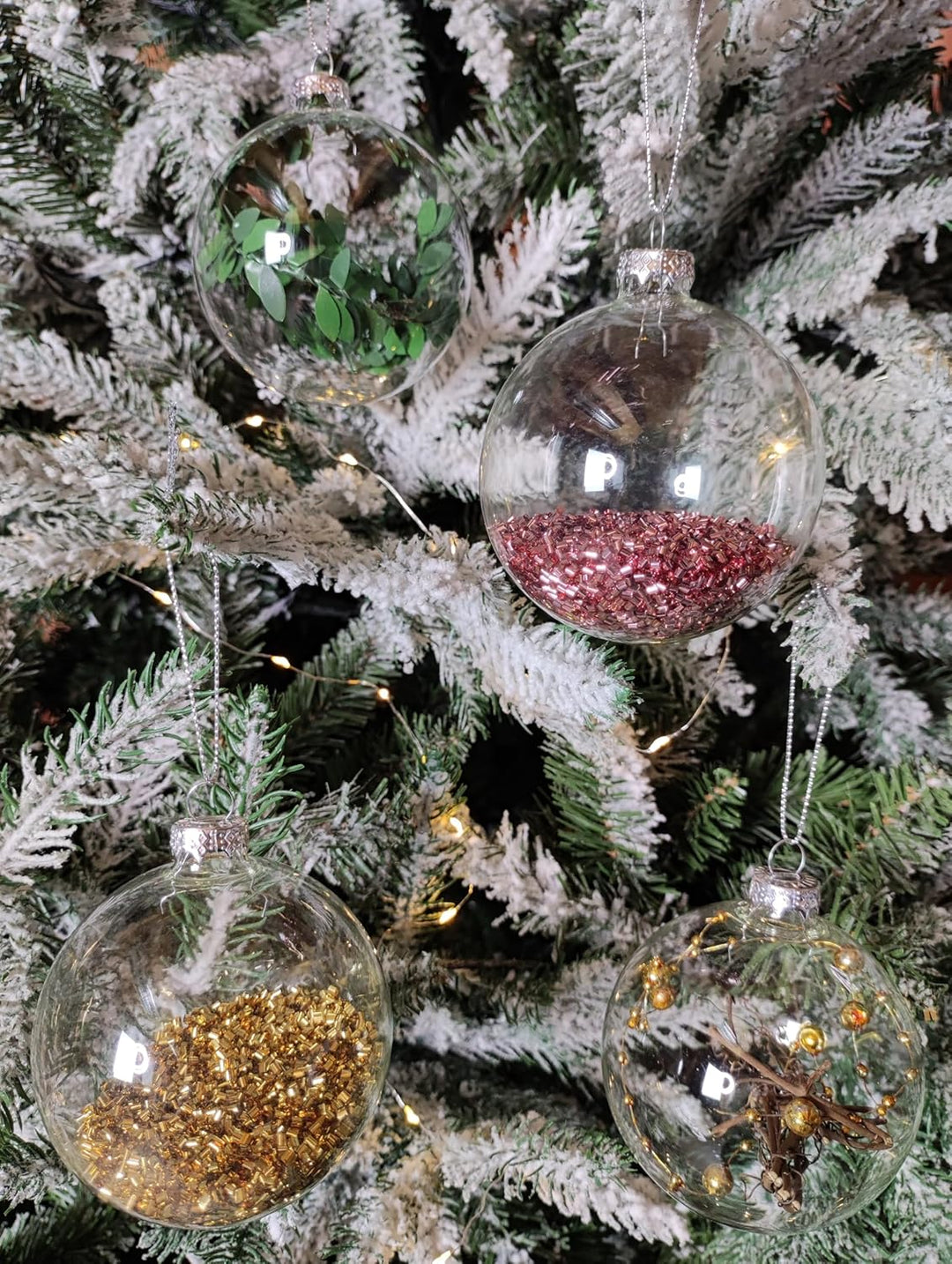 MC Trend 12er Set edle Luxus Glas Weihnachtskugeln Ø 8cm Weihnachtsbaum Christbaumkugeln Weihnachten