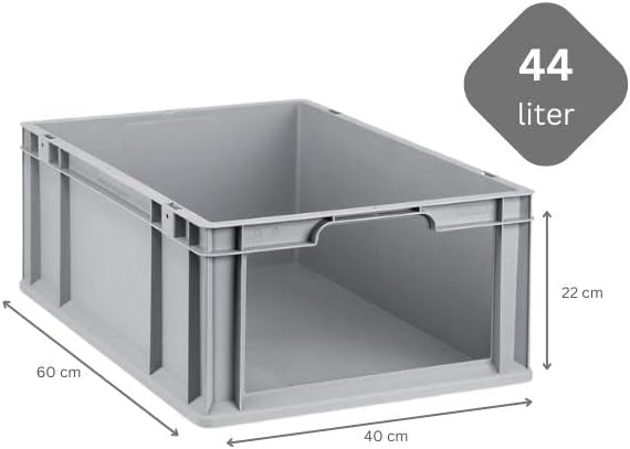 PROREGAL Eurobox NextGen Store | HxBxT 22x40x60cm | 44 Liter | Front offen | Eurobehälter, Transport