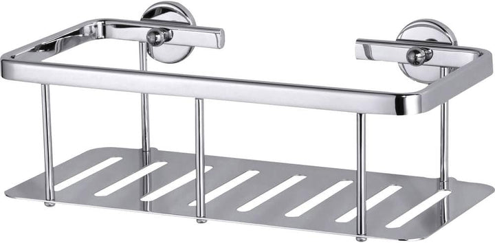 tesa ALUXX Duschablage, Aluminium, verchromt, garantiert rostfrei, inkl. Klebelösung, tiefer Boden,