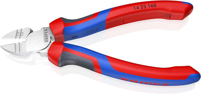 Knipex Abisolier-Seitenschneider verchromt, mit Mehrkomponenten-Hüllen 160 mm 14 25 160