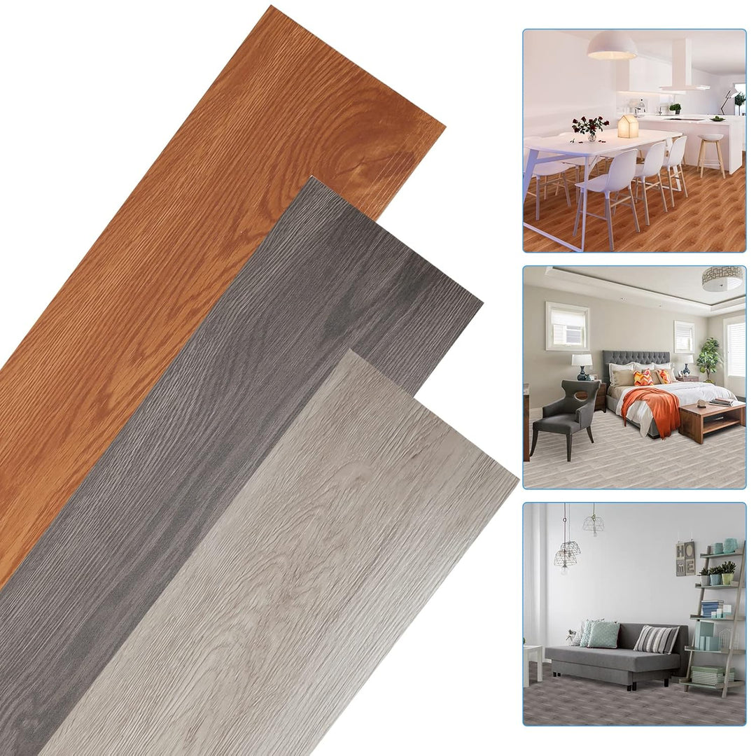 Herrselsam PVC Bodenbelag Selbstklebend, Vinylboden Wasserfest Rutschfest, Vinyl Laminat Rutschfeste