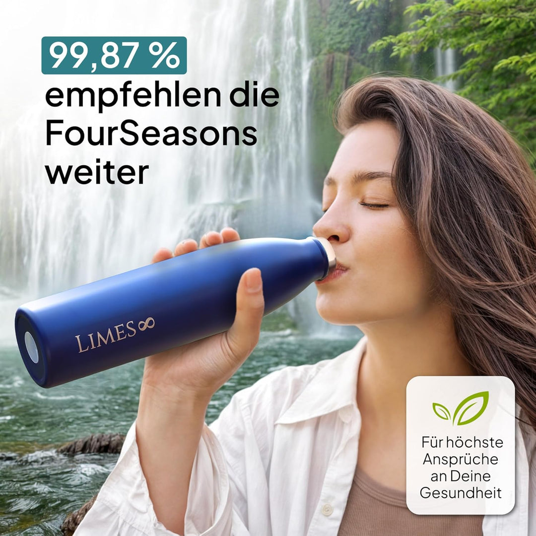 Thermosflasche Edelstahl 1L [HEIss & KALT] - 5-fach vakuumisolierte Trinkflasche - auslaufsichere &