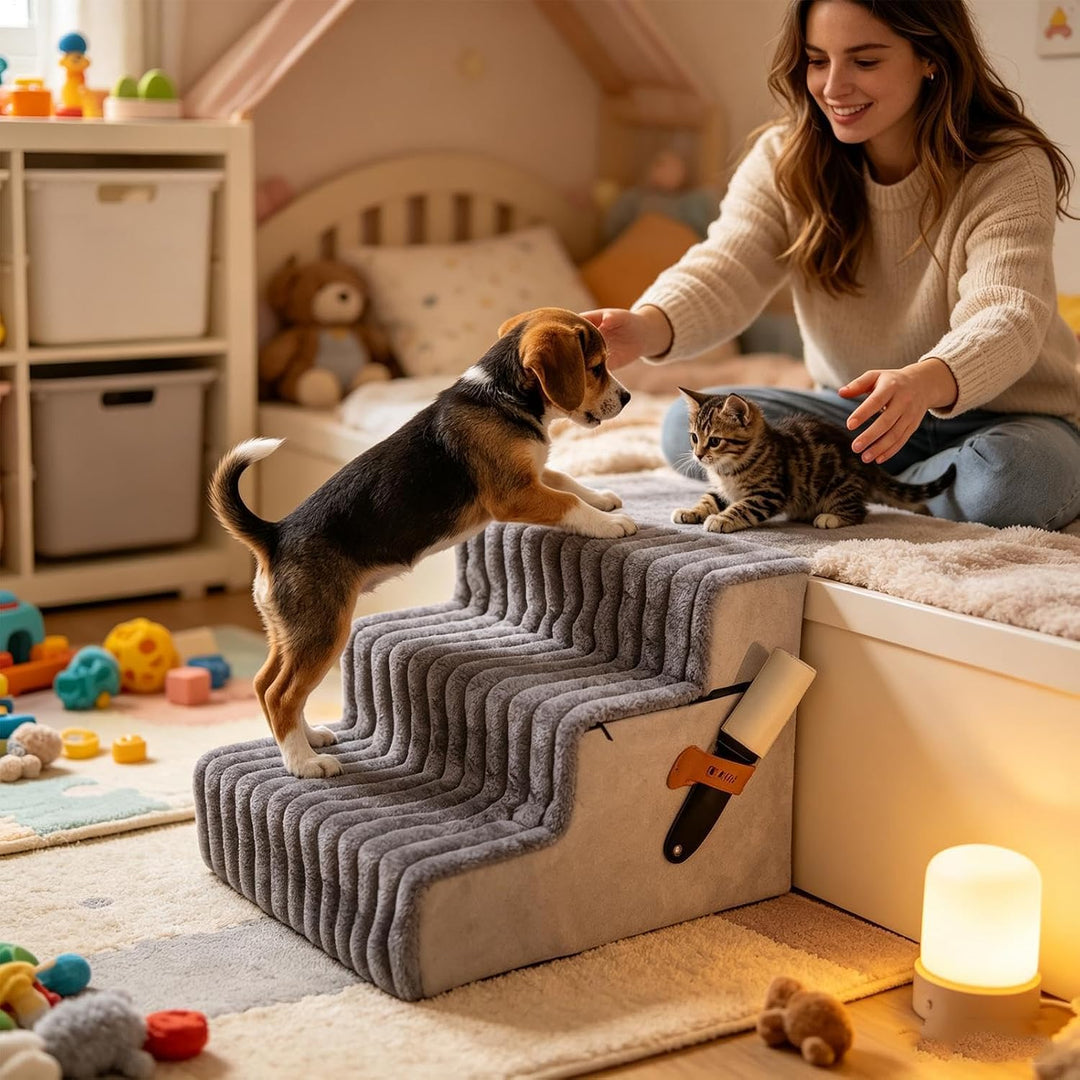 Hunderampe für das Bett rutschfeste, extra Dicke, leichte und abnehmbare | Ausbalancierte Katzentrep