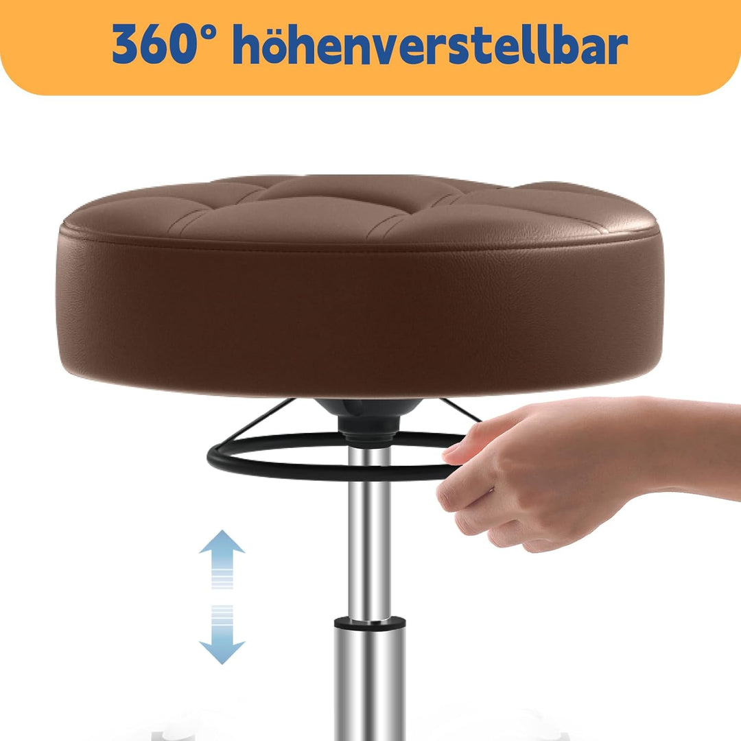 Rollhocker，Hocker höhenverstellbar mit ringheber，Dicker Schaumstoff für weichen Komfort，Stuhl mit ro