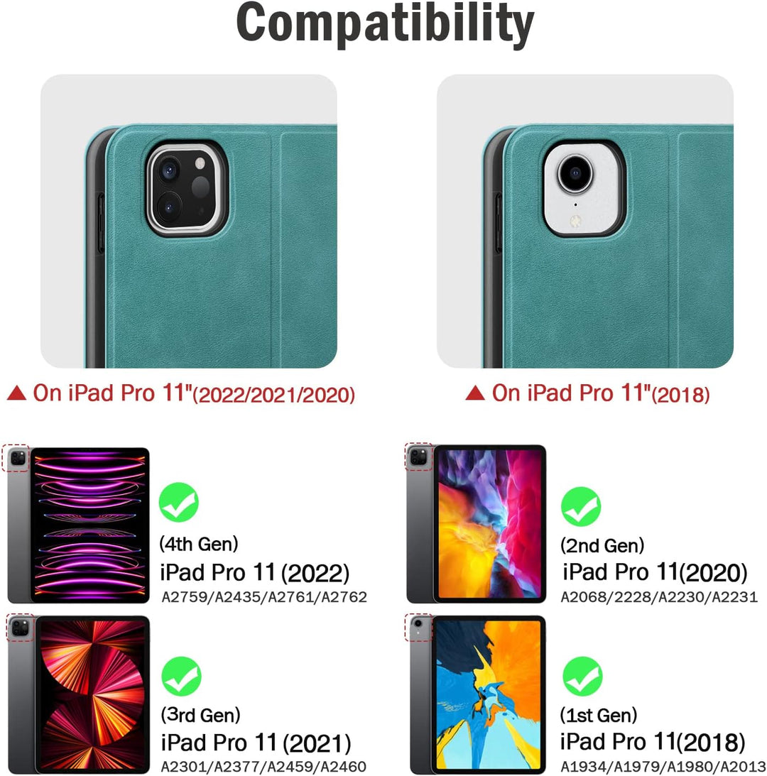 AUAUA Hülle für iPad Pro 11 2022 (4. Generation)/2021(3. Gen)/2020(2. Gen)/2018 mit Apple Stifthalte