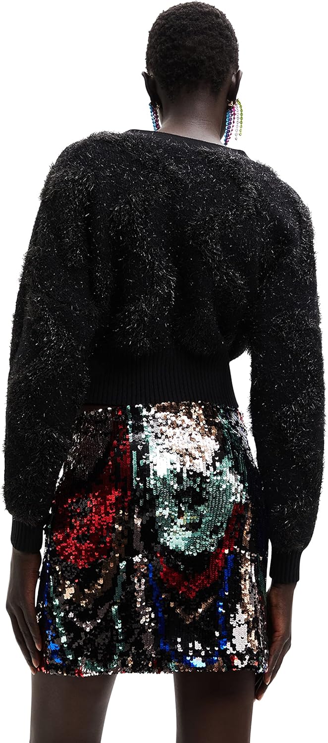 Desigual Damen Pullover Sweater M Schwarz, M Schwarz