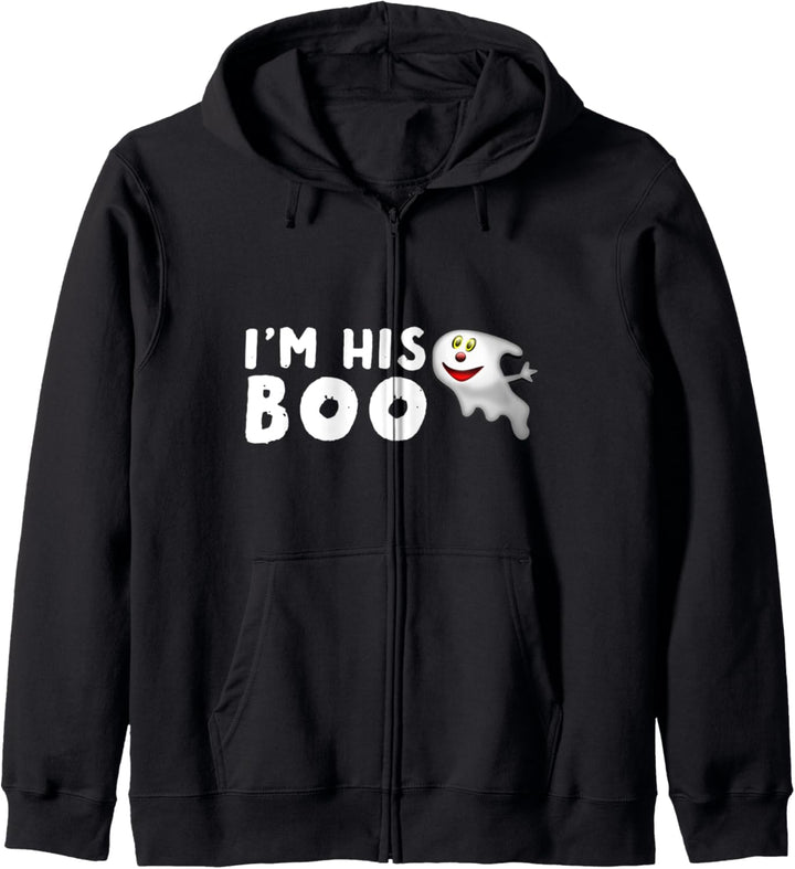 Halloween-Kostüm mit Aufschrift "I'm His or Her Boo Couples" Kapuzenjacke