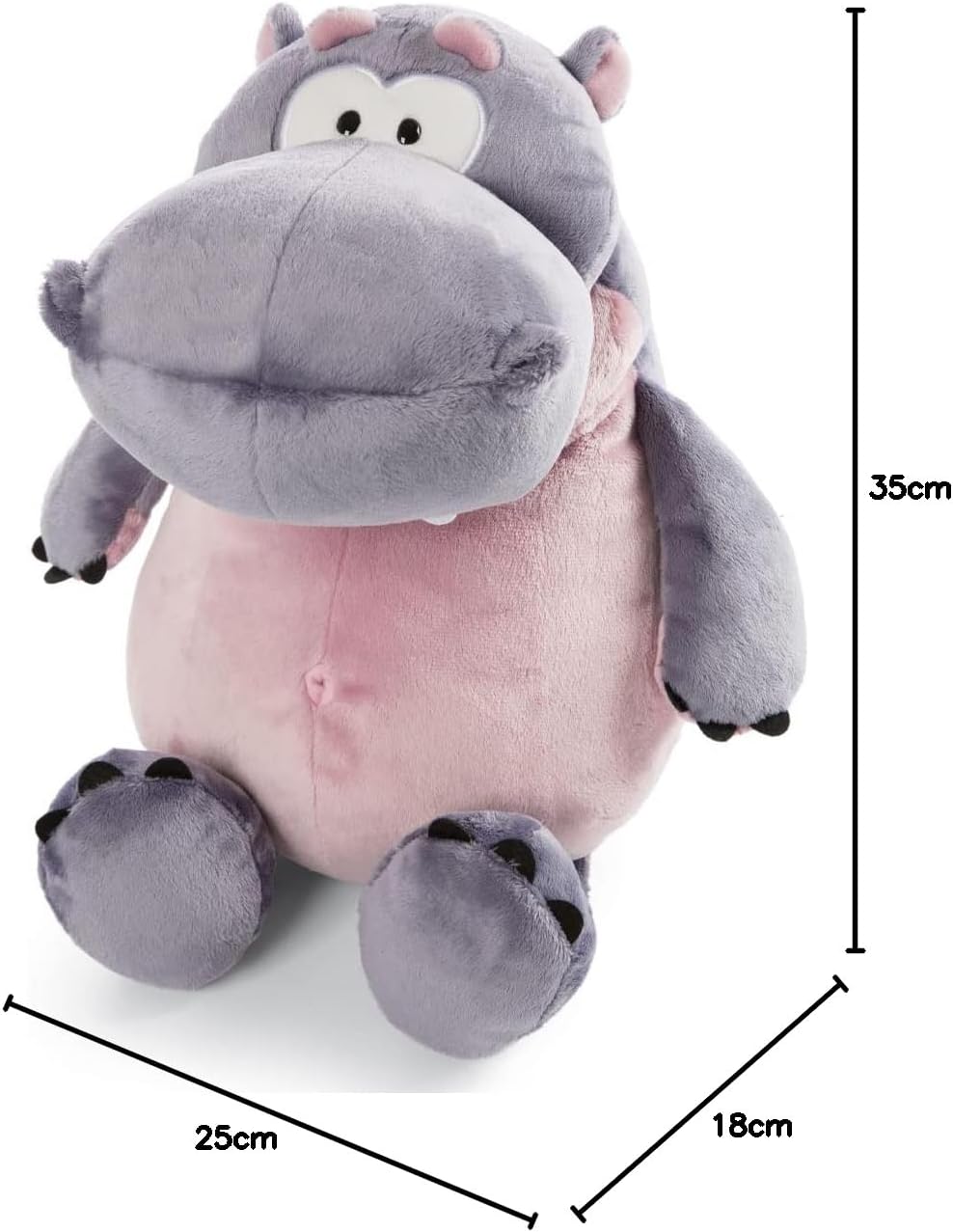 NICI Kuscheltier Nilpferd DJ Nilbert 35cm – Nachhaltiges Plüschtier Nilpferd für Mädchen, Jungen & B