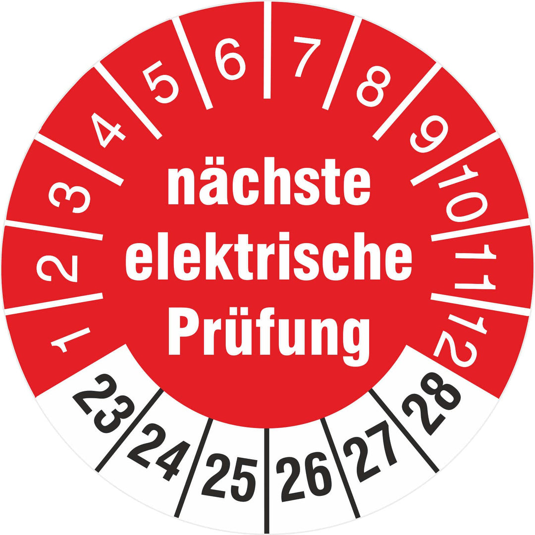 500 Stück nächste elektrische Prüfung 30 mm Prüfplaketten Prüfetiketten auf Rolle türkis 2023-2028 5