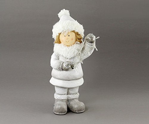 Goldbach Winterkind mit Lichterkette, 40cm, weiss-silber