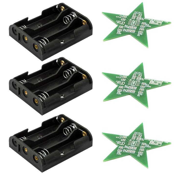 Az Delivery 3x LED Weihnachtsstern Lötset – DIY Elektronik Bausatz für einen Stern mit rotem Beleuch